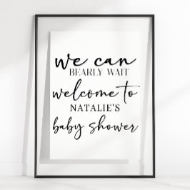 Schwarzes modernes einfaches Schrift-Babyshower-Sc Poster