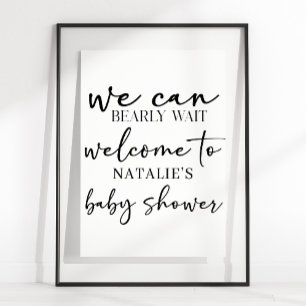 Schwarzes modernes einfaches Schrift-Babyshower-Sc Poster