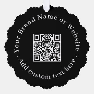 Schwarzes modernes Geschäfts-QR-Code-Weihnachtslog Ornament Karte