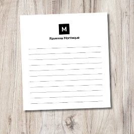 Schwarzes modernes, liniertes, schickes, trendiges notizblock