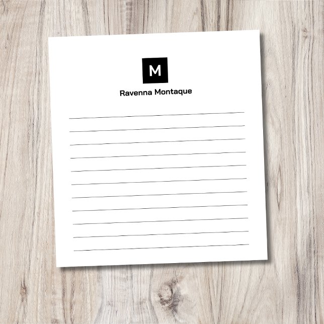 Schwarzes modernes, liniertes, schickes, trendiges notizblock (Von Creator hochgeladen)