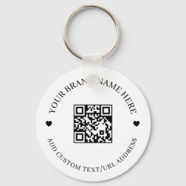 Schwarzes modernes QR-Code-Geschäftsbudget rund  Schlüsselanhänger