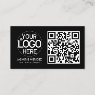 Schwarzes modernes QR-Code-Logo Visitenkarte