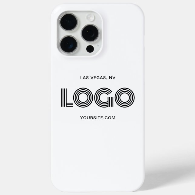 Schwarzes, modernes rechteckiges Logo Case-Mate iPhone Hülle (Rückseite)
