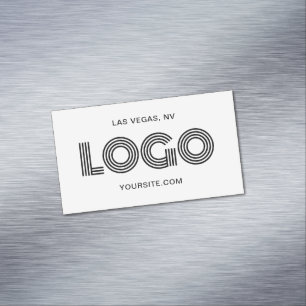 Schwarzes modernes rechteckiges Logo Werbeartikel Magnetische Visitenkarte
