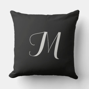 Schwarzes Monogramm 20x20 Außenkissen Kissen