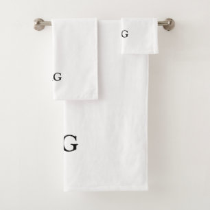 Schwarzes Monogramm-Anfang-Handtuch-Set Badhandtuch Set