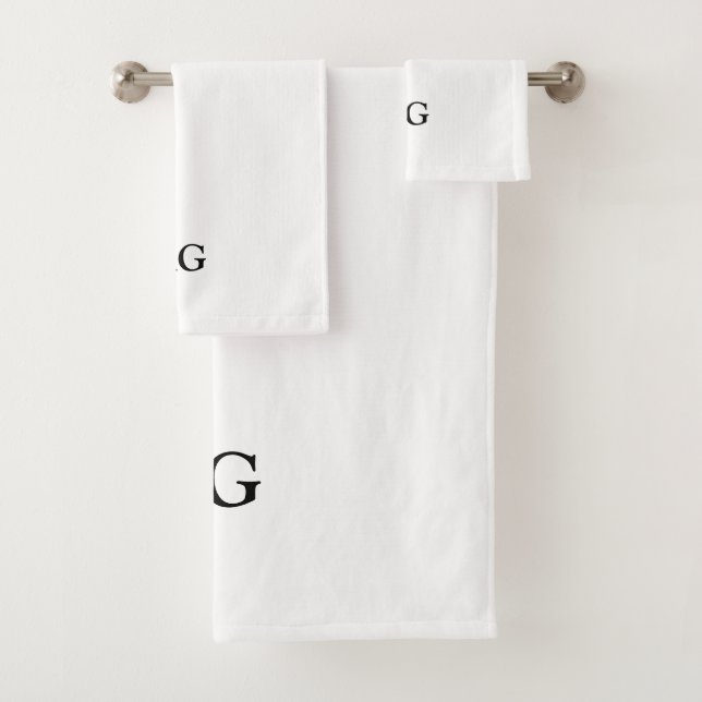 Schwarzes Monogramm-Anfang-Handtuch-Set Badhandtuch Set (Insitu)