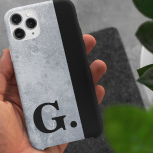 Schwarzes Monogramm auf Zementbetonhintergrund für Case-Mate iPhone Hülle