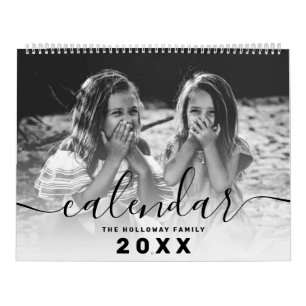 Schwarzes Monogramm Ihres 26-Foto-Kollektionsgitte Kalender