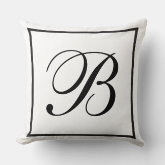 Schwarzes Monogramm Kissen