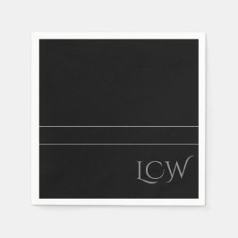 Schwarzes Monogramm Serviette