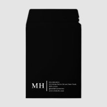 Schwarzes Monogramm Trendy Elegant Modern