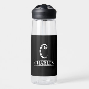 Schwarzes Monogramm Trinkflasche