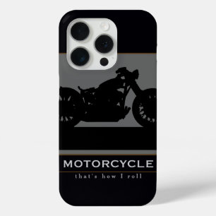 Schwarzes Motorrad iPhone 15 Pro Hülle
