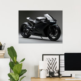 Schwarzes Motorrad Poster