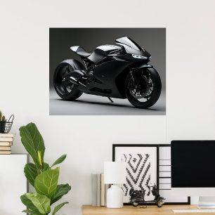Schwarzes Motorrad Poster