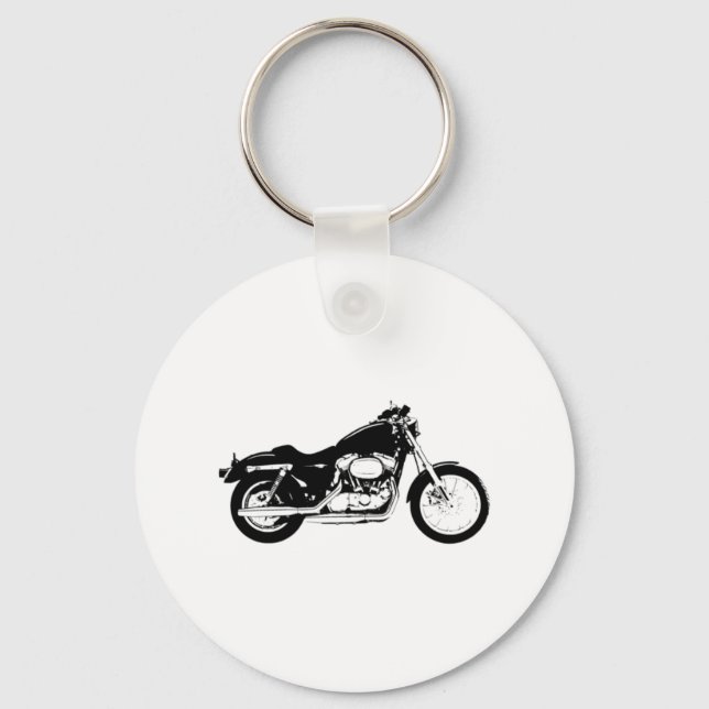 Schwarzes Motorrad Schlüsselanhänger (Vorderseite)