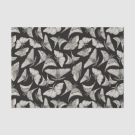Schwarzes Motten-Schmetterlingsmuster Halloween Seidenpapier