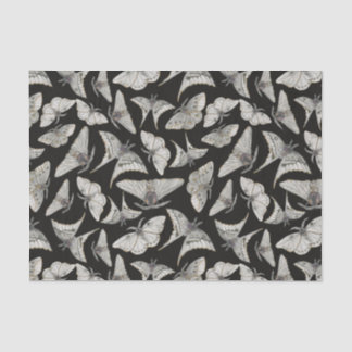 Schwarzes Motten-Schmetterlingsmuster Halloween Seidenpapier