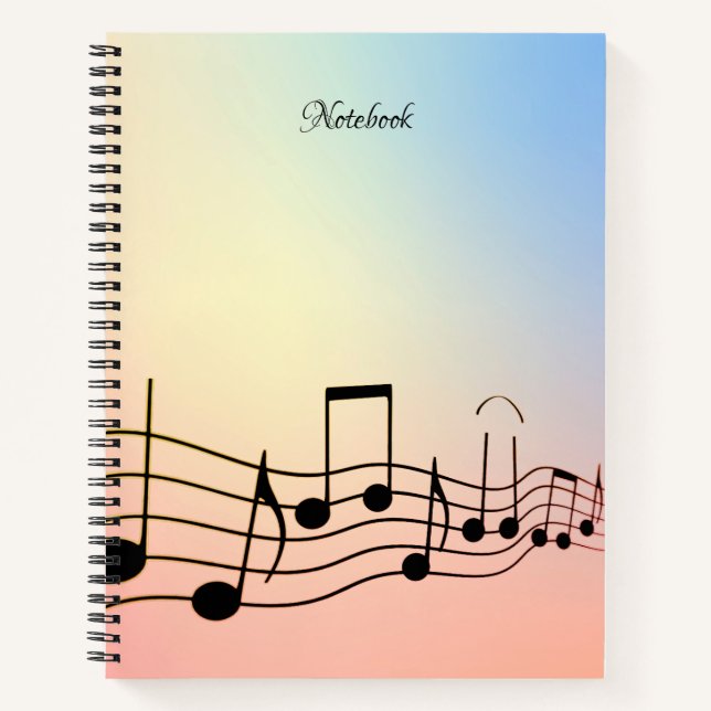 Schwarzes Musiknote-Notebook Notizbuch (Vorderseite)