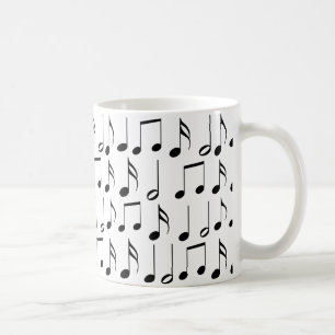 Schwarzes Musiknoten-Muster Kaffeetasse