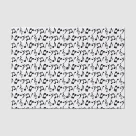 Schwarzes Musiknoten-Seidenpapier Seidenpapier