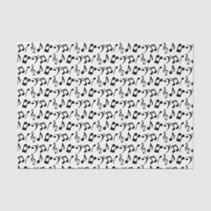 Schwarzes Musiknoten-Seidenpapier Seidenpapier