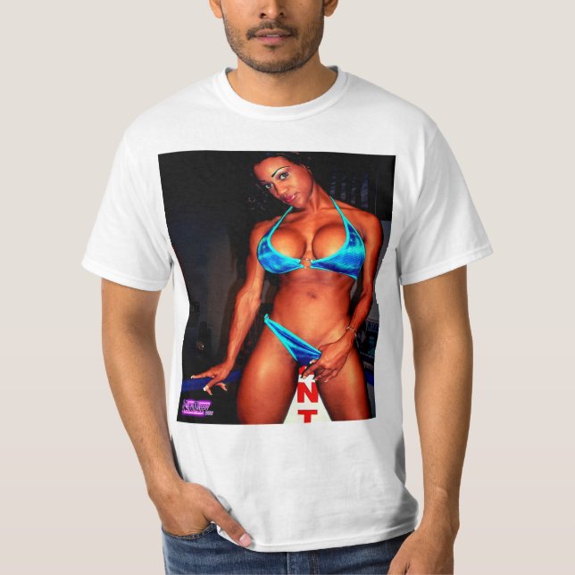 Schwarzes Muskel-Baby im Bikini T-Shirt (Vorderseite)