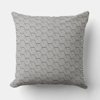 Schwarzes Muster Linien Würfel Geometrie einfach Kissen