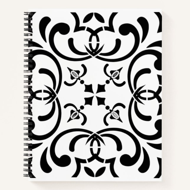 Schwarzes Muster Notizbuch (Vorderseite)