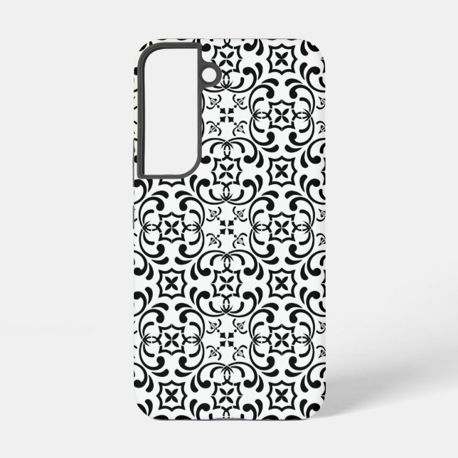 Schwarzes Muster Samsung Galaxy Hülle (Rückseite)