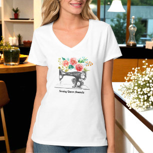 Schwarzes Nähmaschinen Näherin T-Shirt