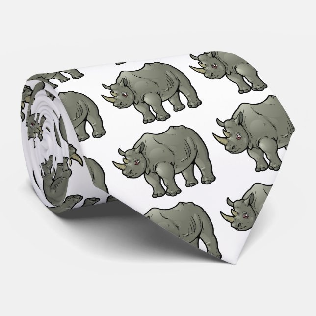 Schwarzes Nashorn Krawatte (Gerollt)