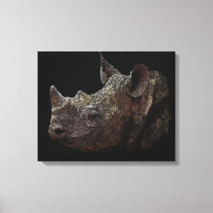 Schwarzes Nashorn Leinwanddruck