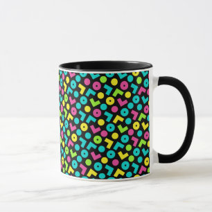 Schwarzes/Neonmuster der 80er Jahre Tasse