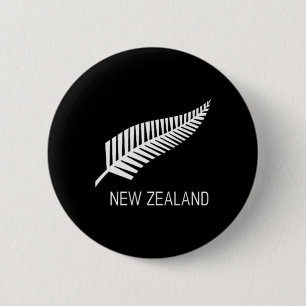 Schwarzes Neuseeland-Farn-Hemd Herren Schwarz Stol Button