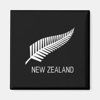 Schwarzes Neuseeland-Farn-Shirt für Männer Schwarz Magnet