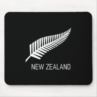 Schwarzes Neuseeland-Farn-Shirt für Männer Schwarz Mousepad