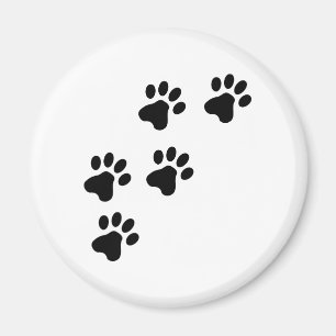 schwarzes niedliches Hundetatzenhündchen Magnet