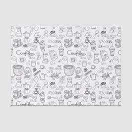 Schwarzes Niedliches Kaffeeprinzip Seidenpapier