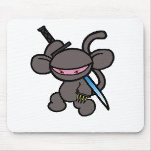 Schwarzes Ninja Greifer-Keine Wörter Mousepad
