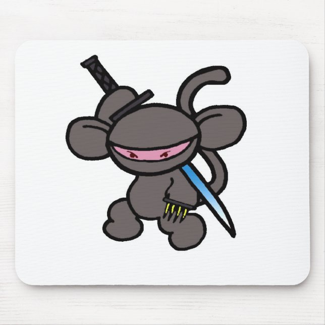 Schwarzes Ninja Greifer-Keine Wörter Mousepad (Vorne)