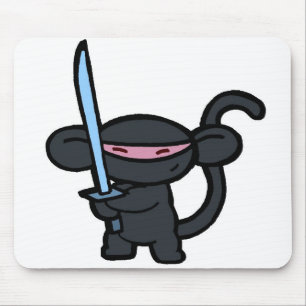 Schwarzes Ninja mit Klinge keine Wörter Mousepad