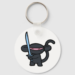 Schwarzes Ninja mit Klinge keine Wörter Schlüsselanhänger