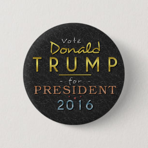 Schwarzes nobles Donald- Trumppräsidenten-2016 Button