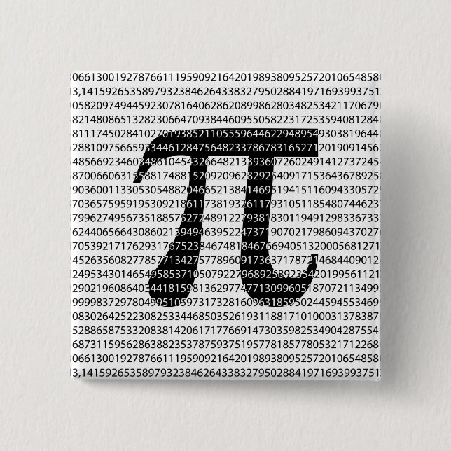 Schwarzes Number pi day mathematical symbol Button (Vorderseite)