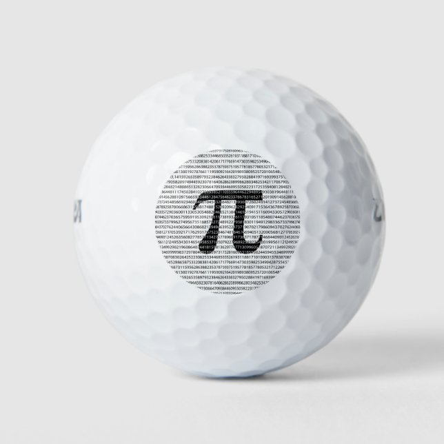 Schwarzes Number pi day mathematical symbol Golfball (Vorderseite)