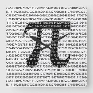 Schwarzes Number pi day mathematical symbol Quadratische Wanduhr