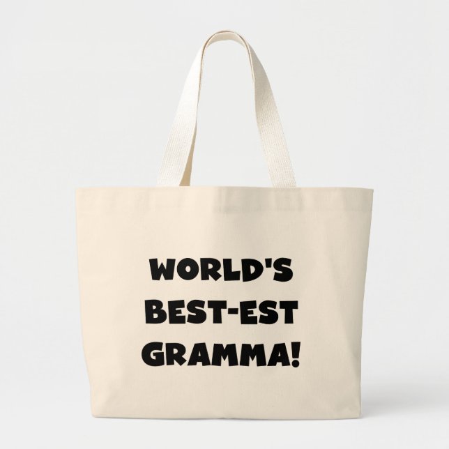 Schwarzes oder Weiß des Gut-est Gramma der Welt Jumbo Stoffbeutel (Vorne)